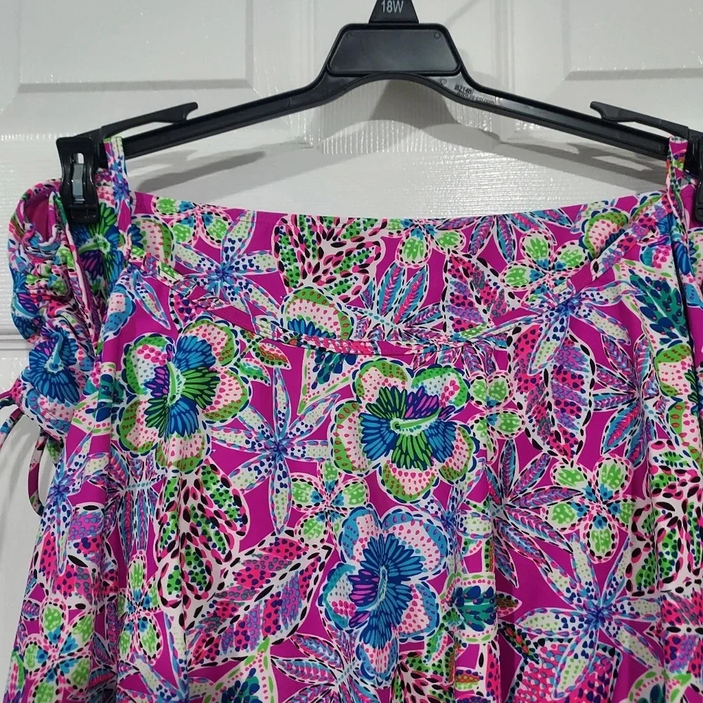 NWT Stella Parker Collection Plus Size Multicolor Floral Two Piece Swim Size 18W